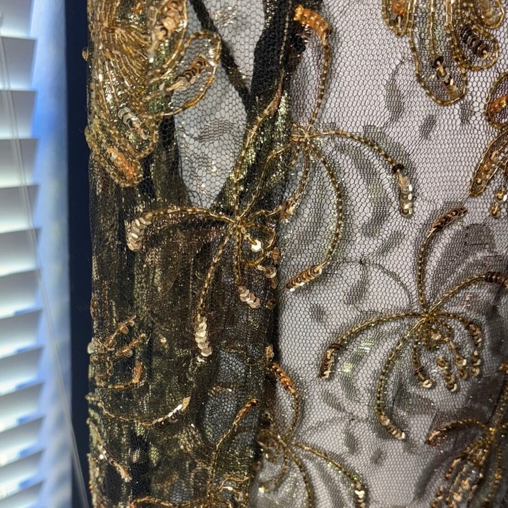 Vintage 1980s Scala Gold & Black Sequin Beaded Blouse – Petite Small – EUC - Picture 10 of 10